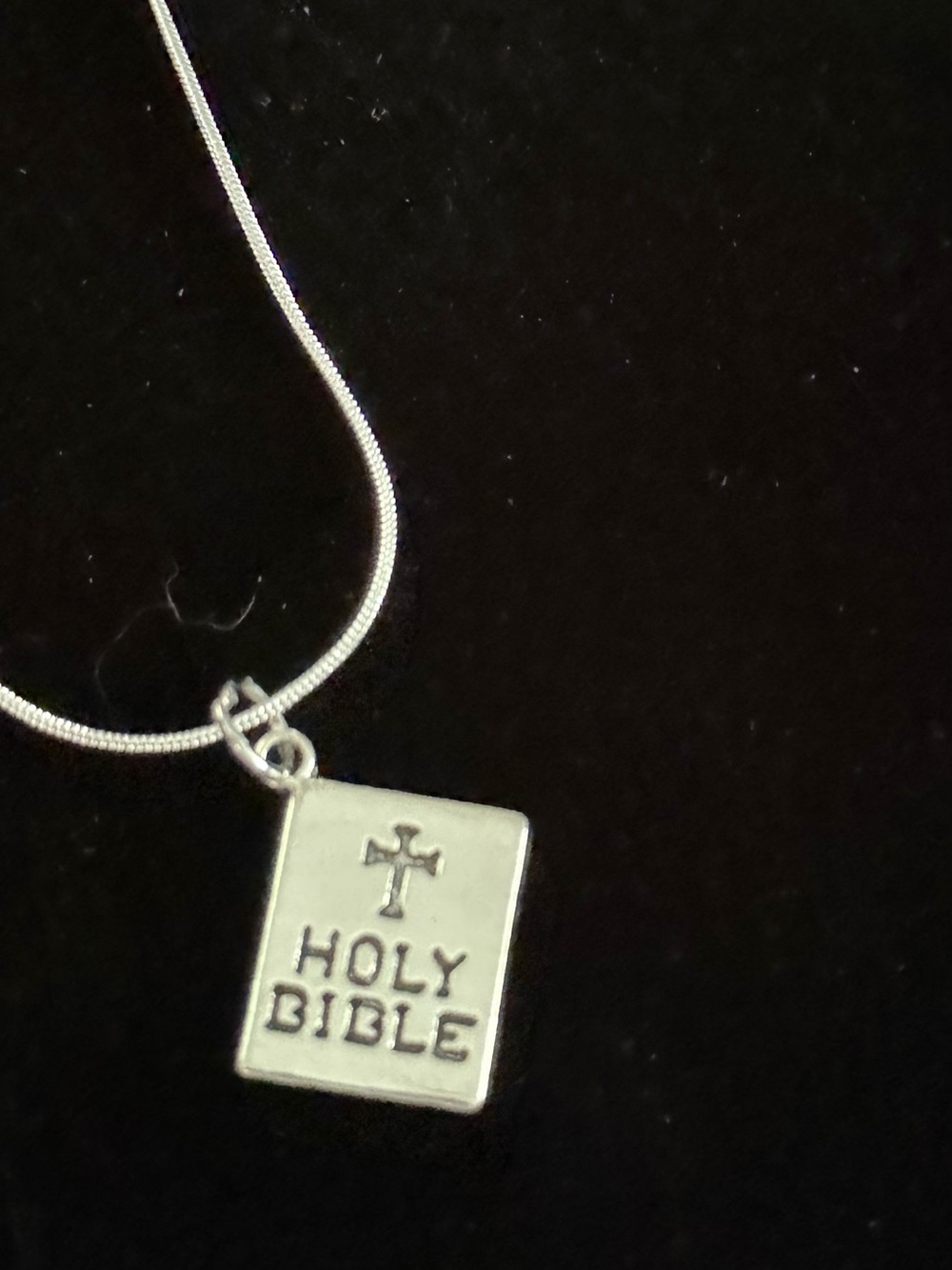 Holy Bible Pendant Necklace - Silver